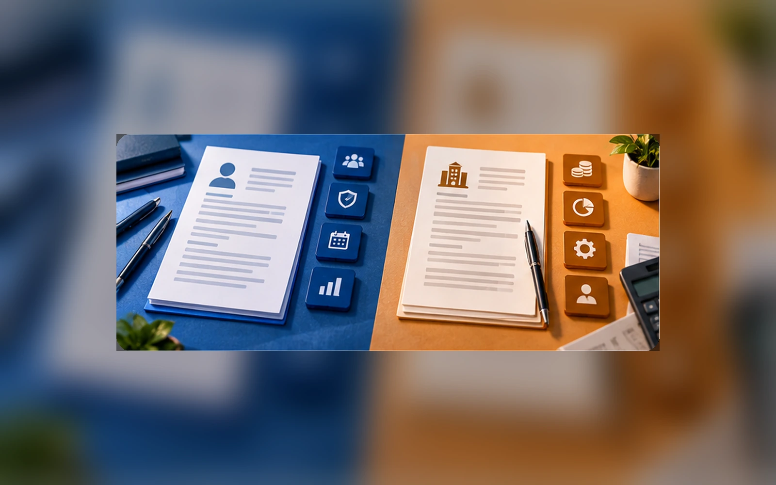 Dois conjuntos de documentos anonimizados organizados lado a lado para comparar uma proposta de trabalho.
