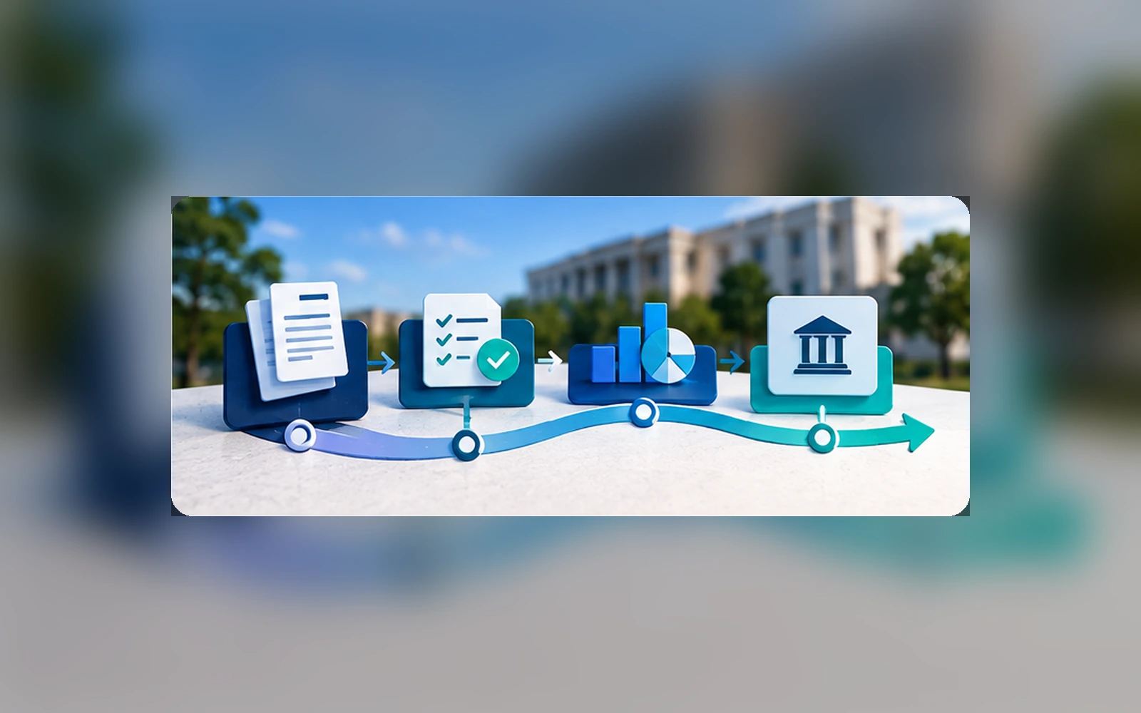 Diagrama com documentos, etapas e marcadores que acompanham o fluxo de uma despesa pública.